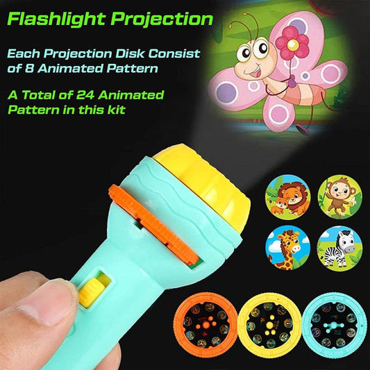 Slide Flashlight Torch Education Learning Kids Toy with 24 Diffrent Patterns