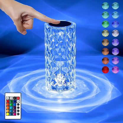 Rose Diamond Table Lamp, 16 Colors RGB with Touch with Remote Control.