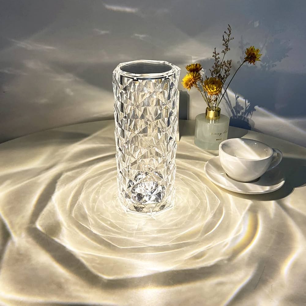 Rose Diamond Table Lamp, 16 Colors RGB with Touch with Remote Control.